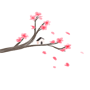 手绘粉红色樱花桃花梅花花朵PNG免抠图片