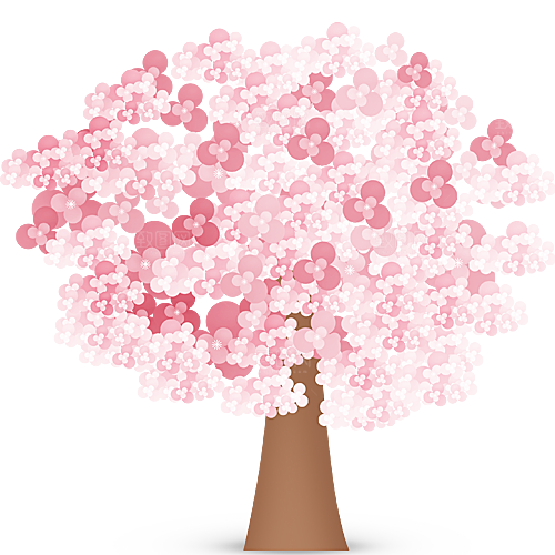 浪漫樱花树桃花插图背景PNG免抠