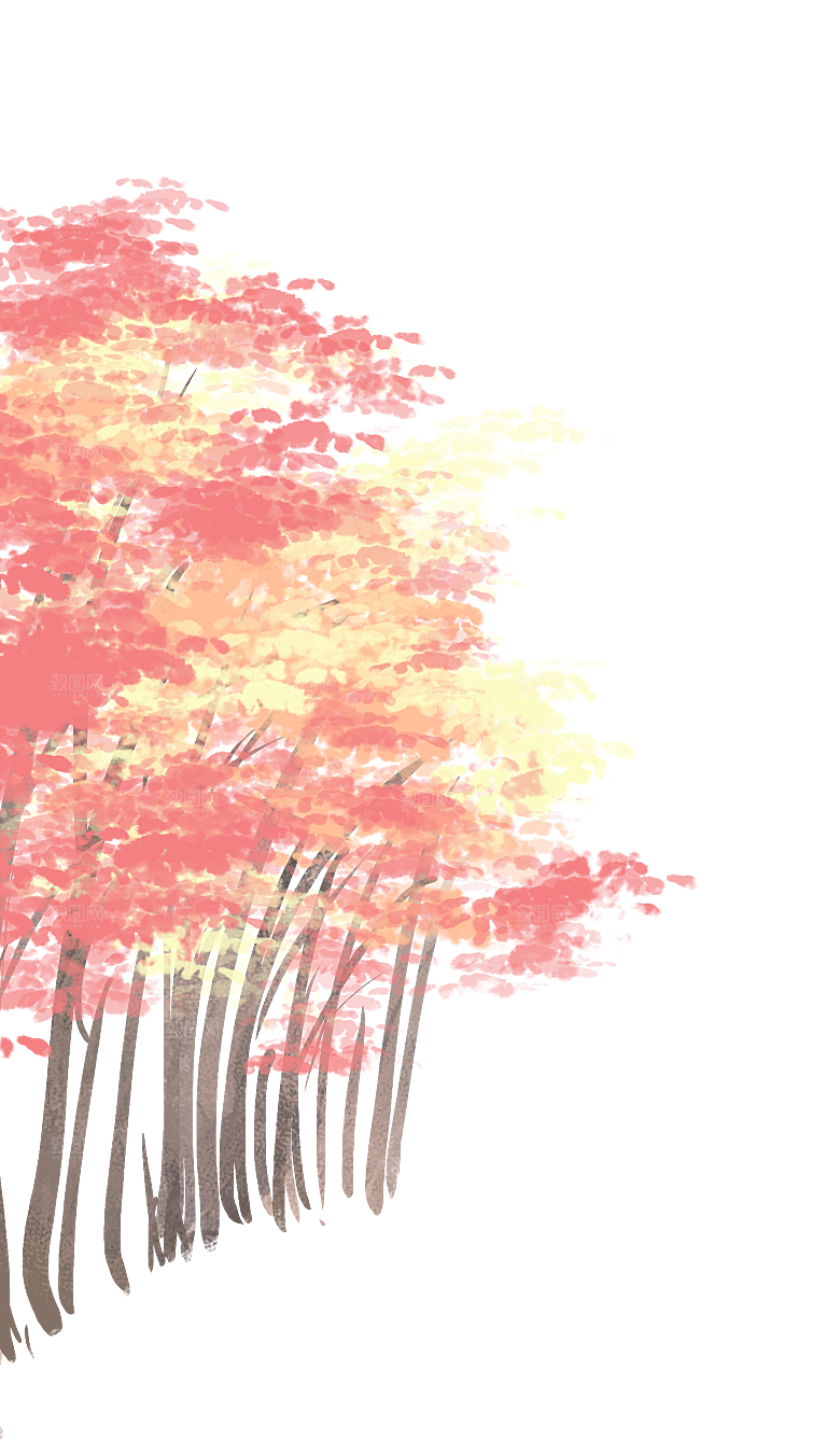 浪漫樱花树桃花插图背景PNG免抠