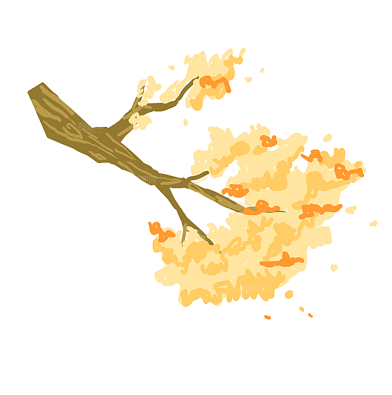 浪漫樱花树桃花插图背景PNG免抠