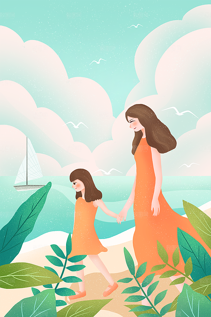 海报母亲节插画卡通