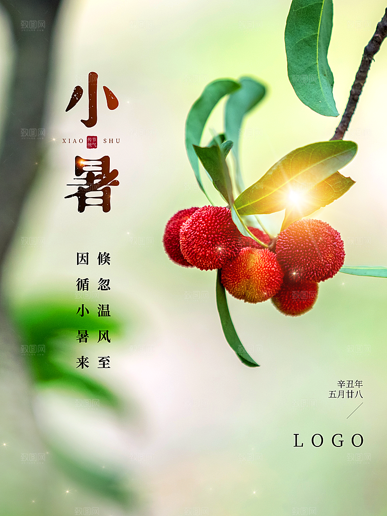 小暑节气简约大气海报