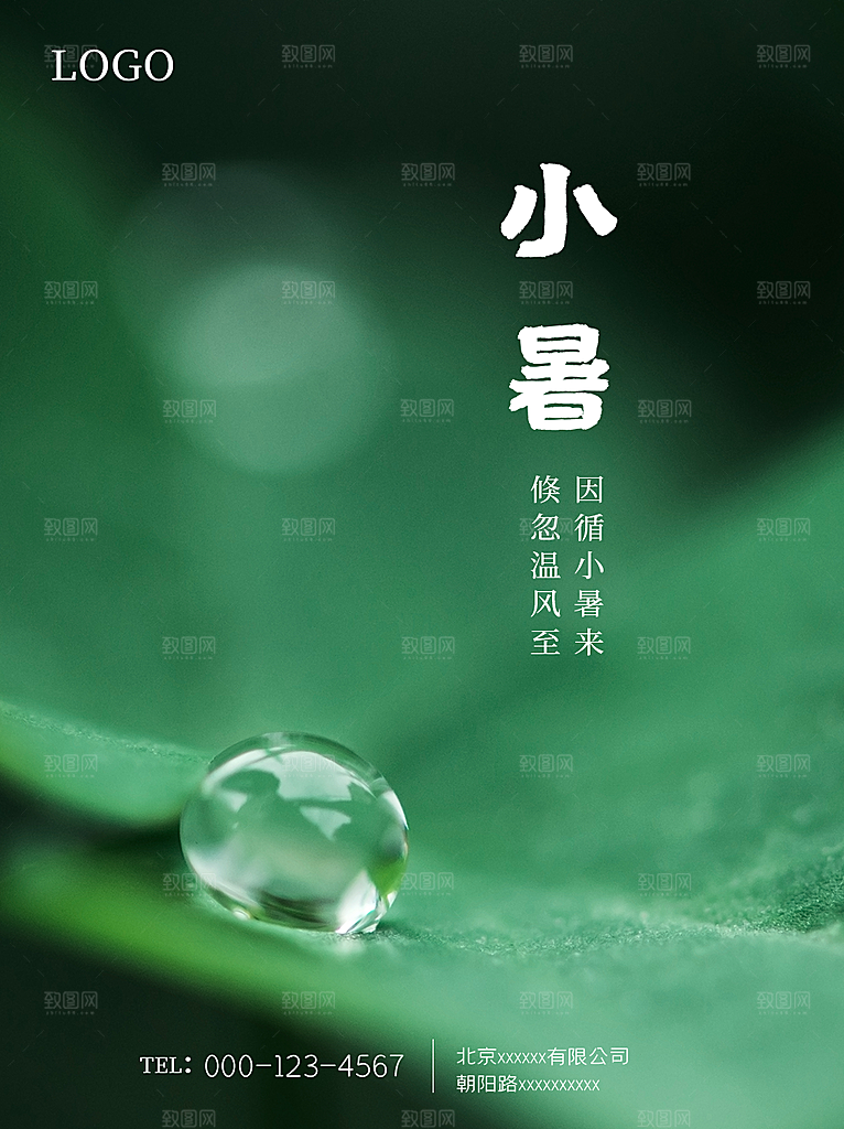 小暑节气简约大气海报