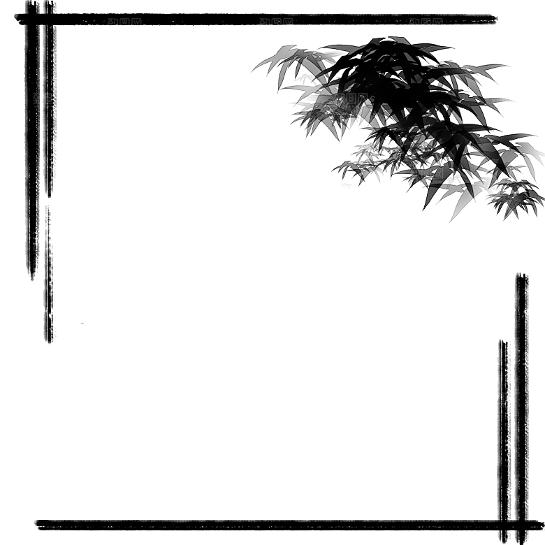 中式水墨文本框标题框窗格PNG图片