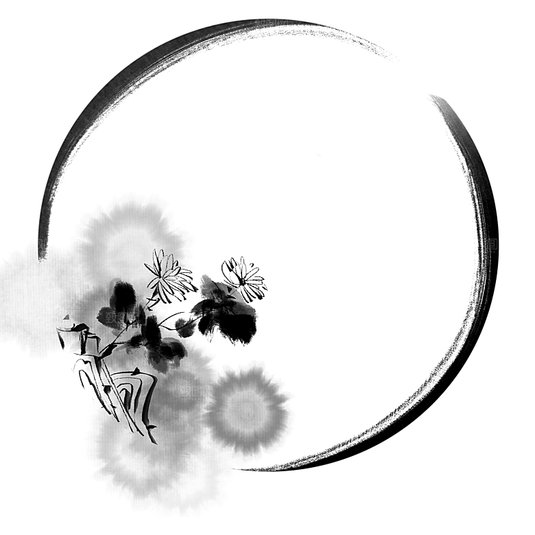 中式水墨文本框标题框窗格PNG图片
