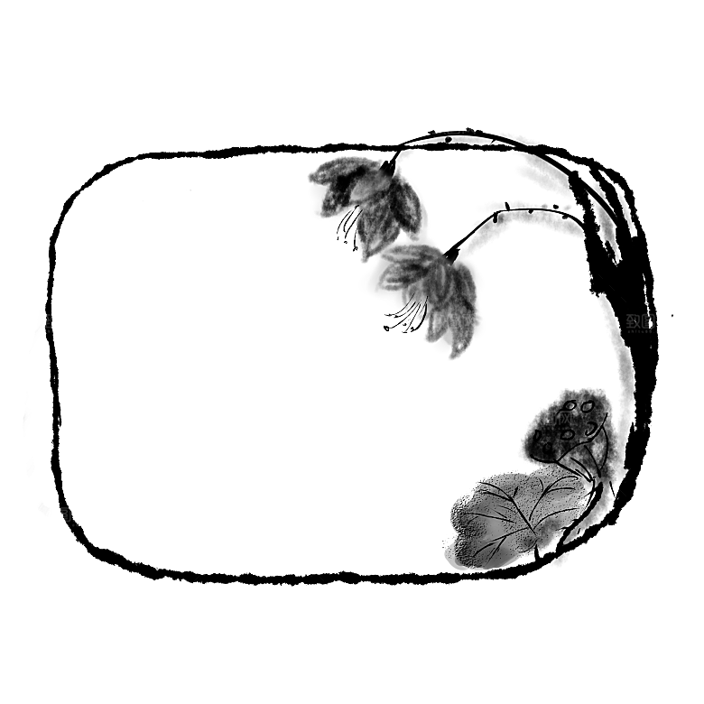 中式水墨文本框标题框窗格PNG图片