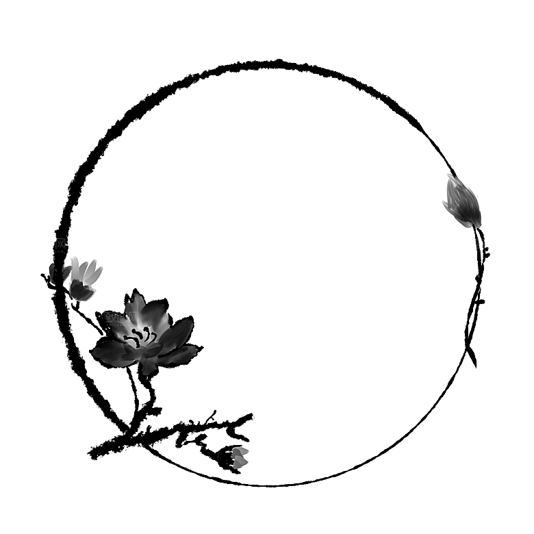中式水墨文本框标题框窗格PNG图片