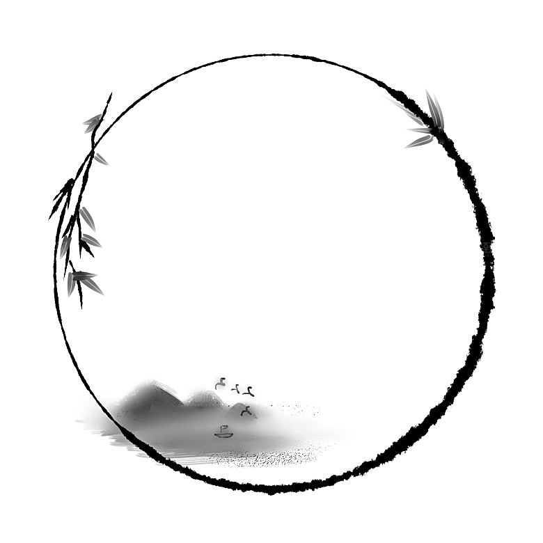 中式水墨文本框标题框窗格PNG图片