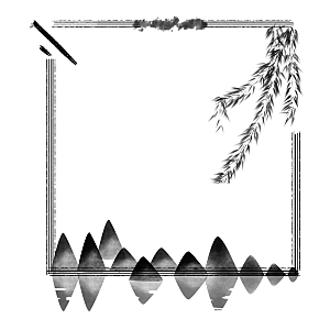 中式水墨文本框标题框窗格PNG图片