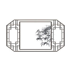 中式水墨文本框标题框窗格PNG图片
