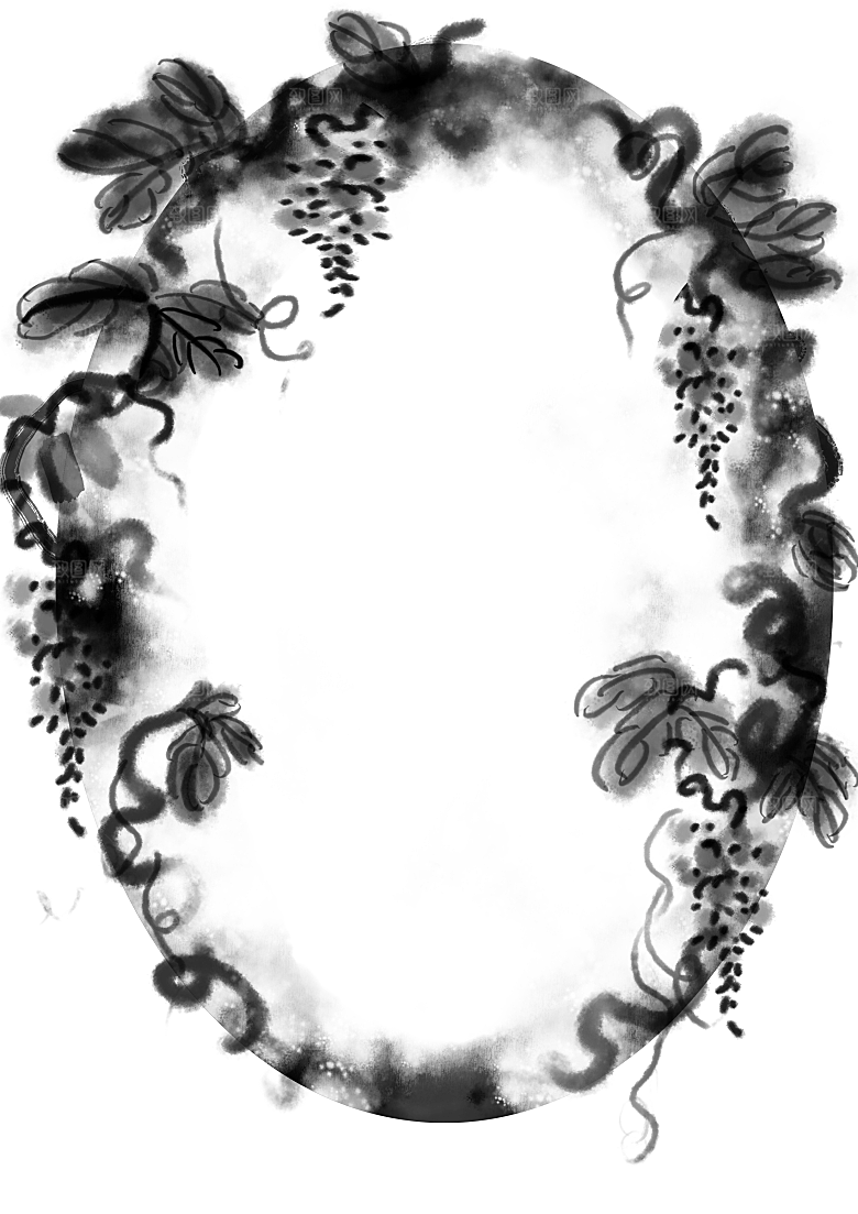 中式水墨文本框标题框窗格PNG图片
