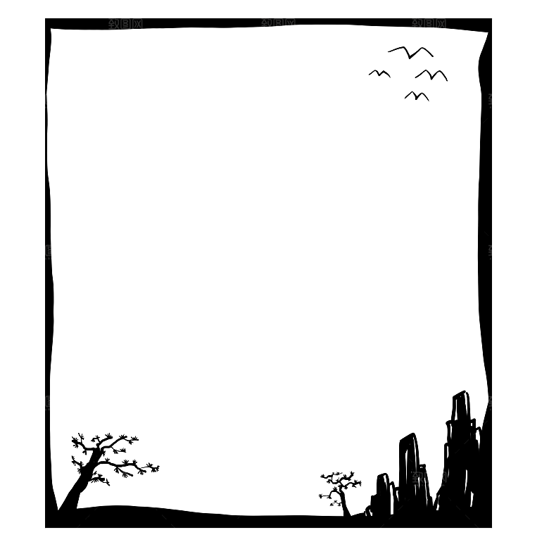 中式水墨文本框标题框窗格PNG图片素材