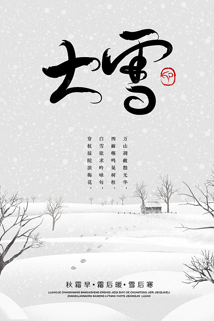 二十四节气节日大雪宣传海报