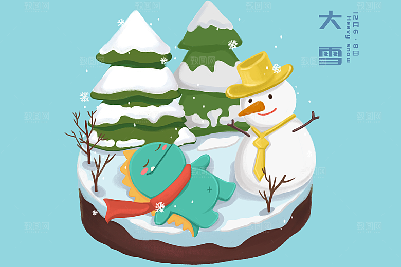 大雪文化创意背景