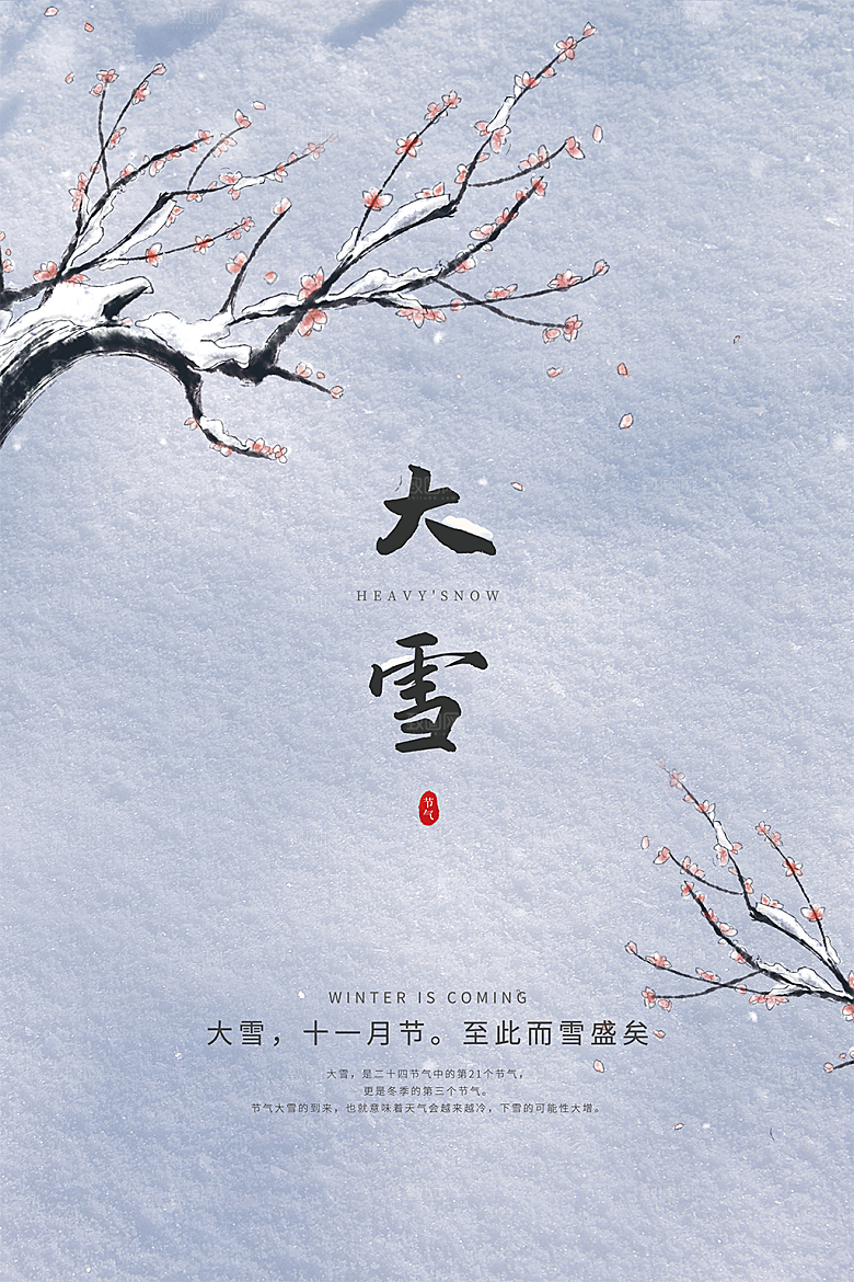 创意二十四节气大雪创意花瓣