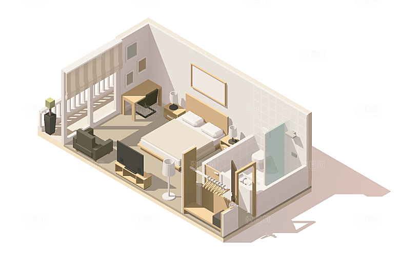 室内房屋布置建筑场景