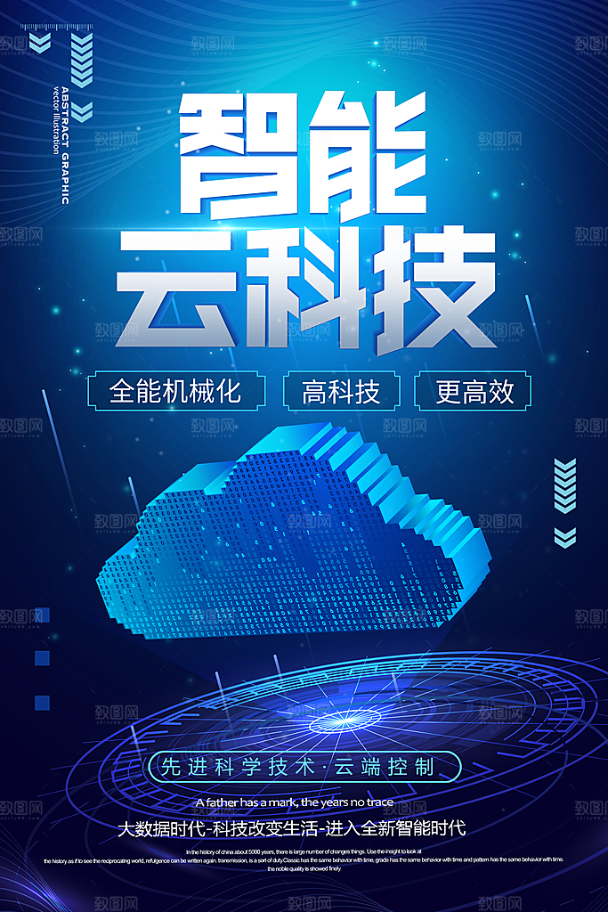 科技智慧云智能创意海报