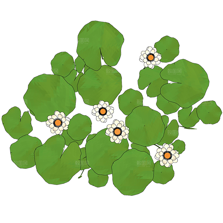 平面植物景观园林乔木灌木花草木顶视图