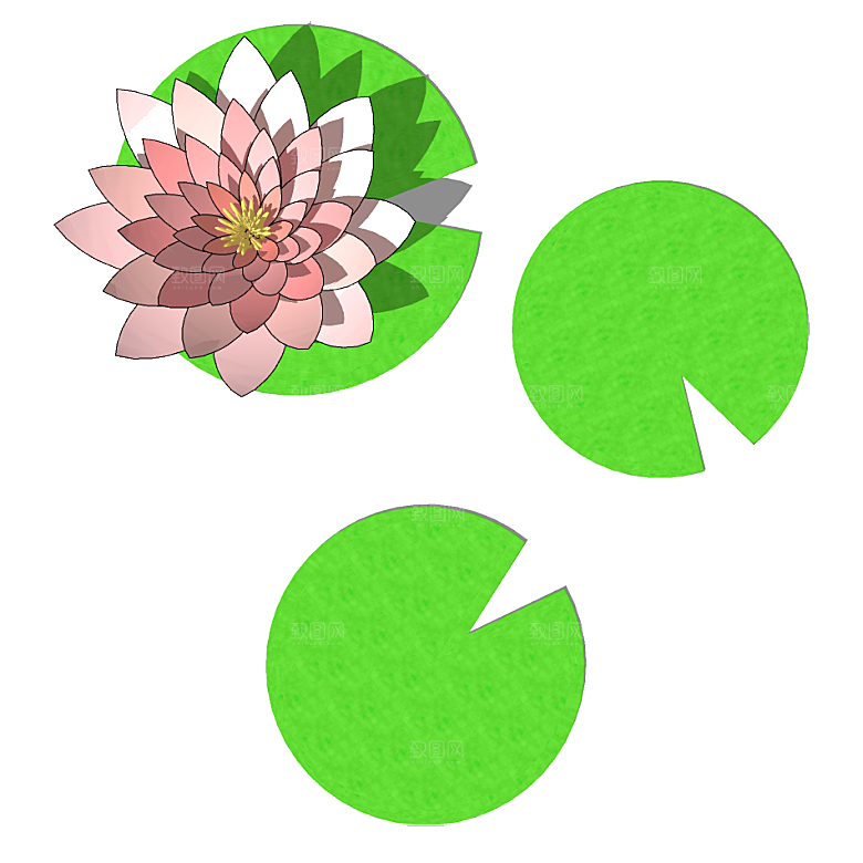 平面植物景观园林乔木灌木花草木顶视图素材