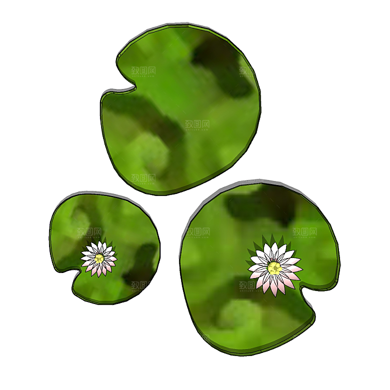 平面植物景观园林乔木灌木花草木顶视图素材