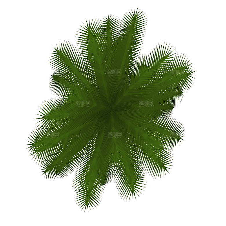 平面植物景观园林乔木灌木花草木顶视图