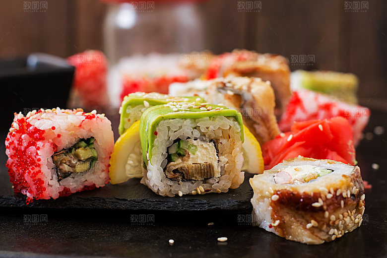 寿司美食餐饮摄影海报广告设计高清菜单素材