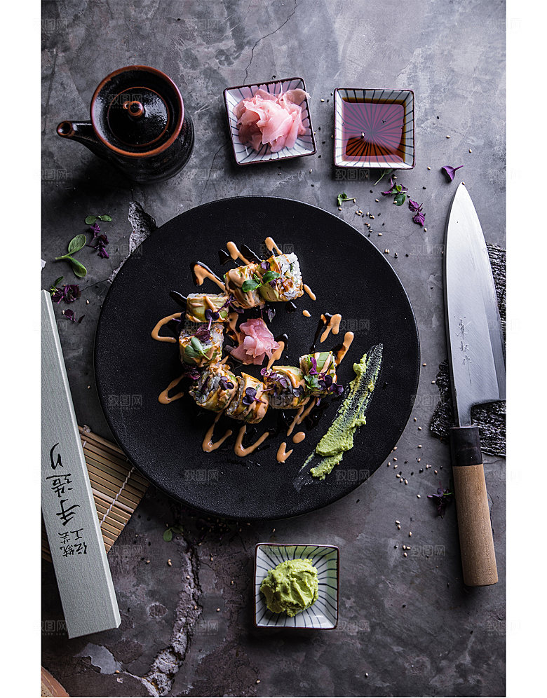 寿司美食餐饮摄影海报广告设计高清菜单素材