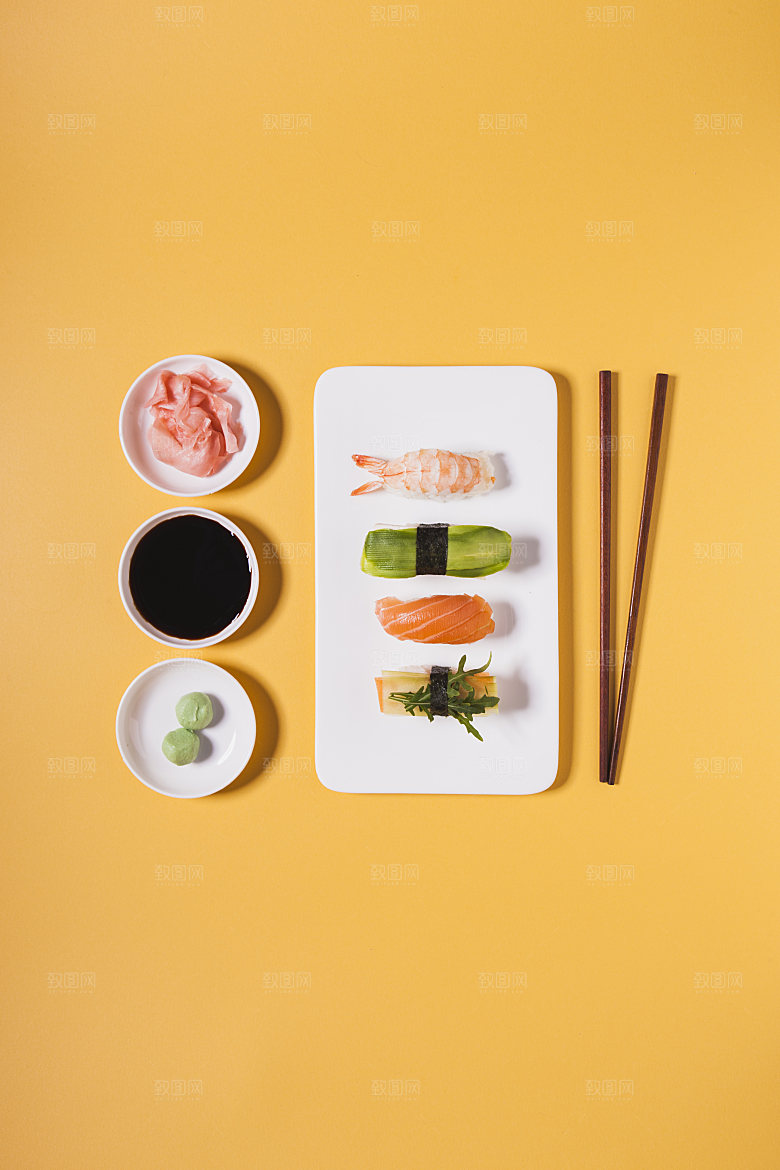 寿司美食餐饮摄影海报广告设计高清菜单