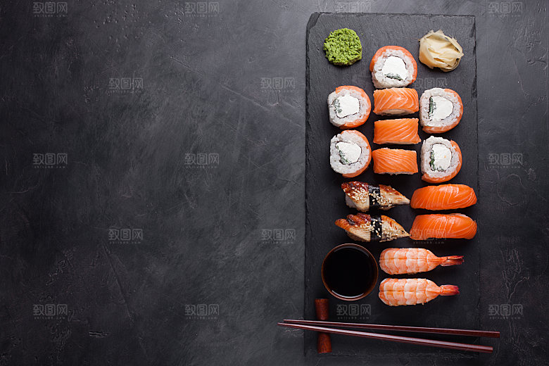 寿司美食餐饮摄影海报广告设计高清菜单