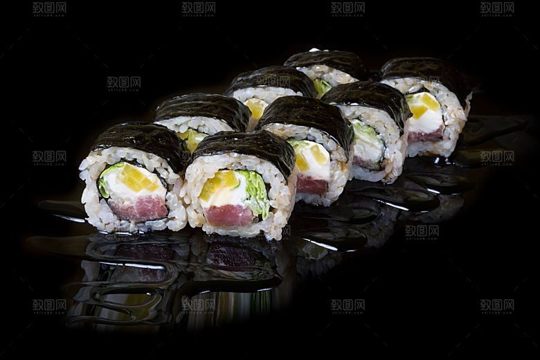 寿司美食餐饮摄影海报广告设计高清菜单素材