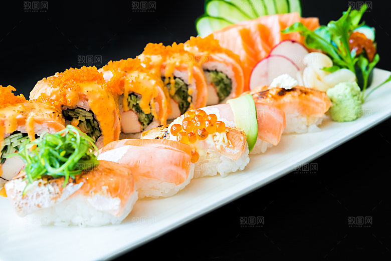 寿司美食餐饮摄影海报广告设计高清菜单