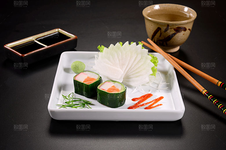 寿司美食餐饮摄影海报广告设计高清菜单