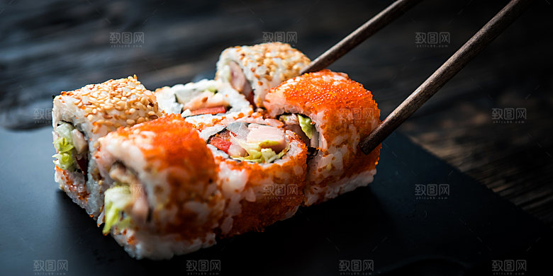 寿司美食餐饮摄影海报广告设计高清菜单