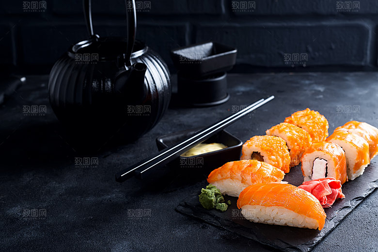 寿司美食餐饮摄影海报广告设计高清菜单