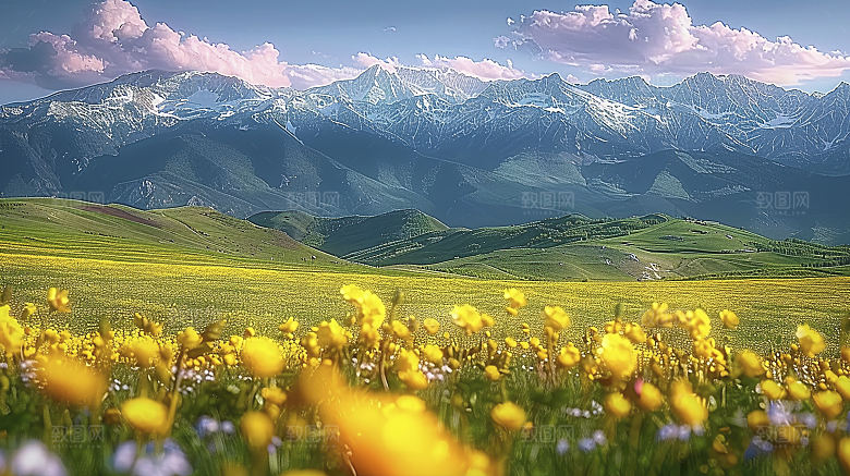 花海唯美浪漫园艺花田鲜花季节田园自然风景