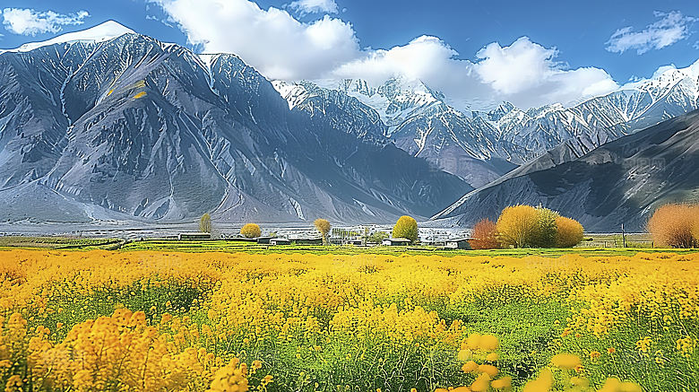 花海唯美浪漫园艺花田鲜花季节田园自然风景