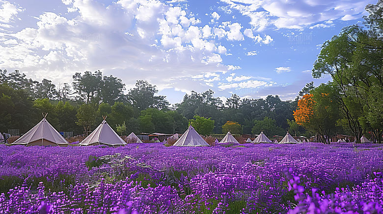花海唯美浪漫园艺花田鲜花季节田园自然风景