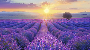 花海唯美浪漫园艺花田鲜花季节田园自然风景