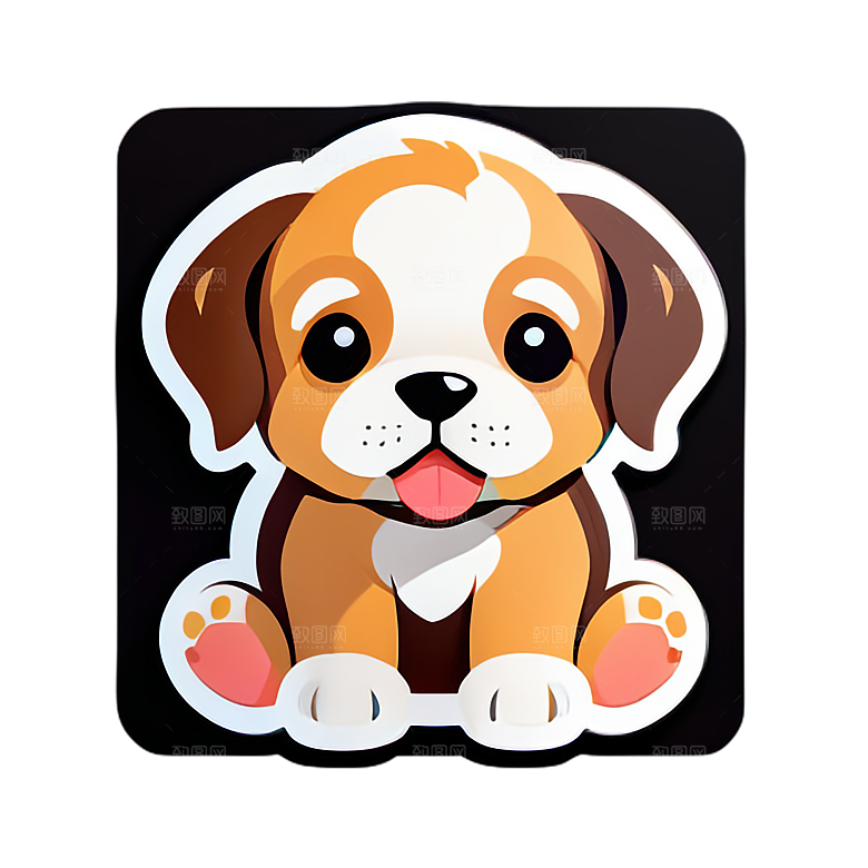 小狗贴画带来欢乐与幸福