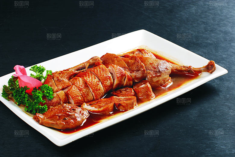 百味卤鸭美食高清摄影图