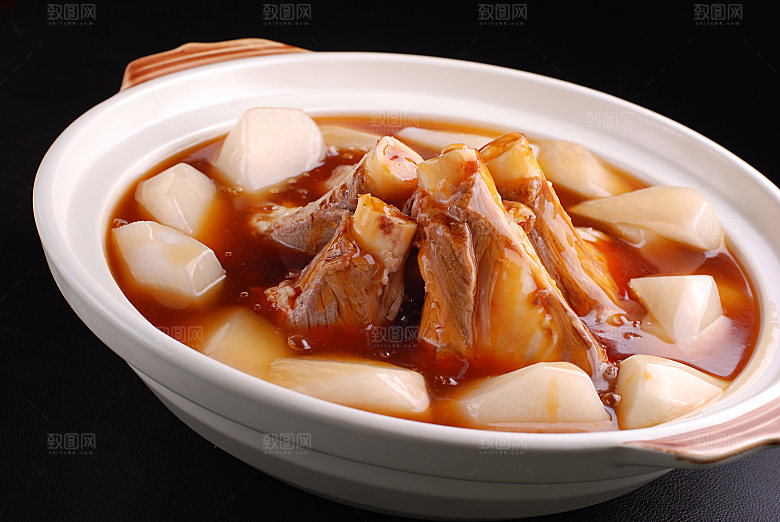 霸王钙骨扒银萝美食高清摄影图
