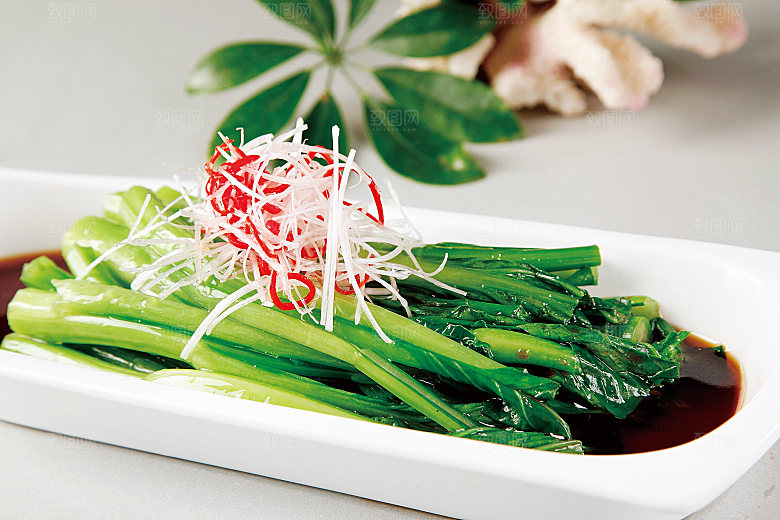 白灼广东菜心美食高清摄影图