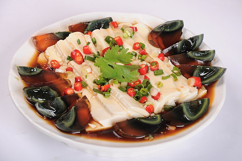 凉拌皮蛋美食高清摄影图