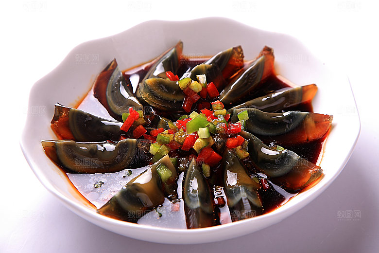 凉拌皮蛋美食高清摄影
