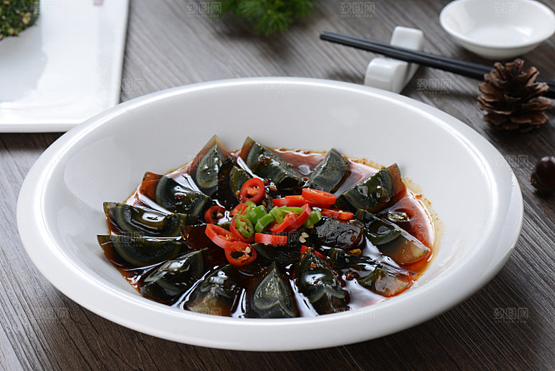 凉拌皮蛋美食高清摄影