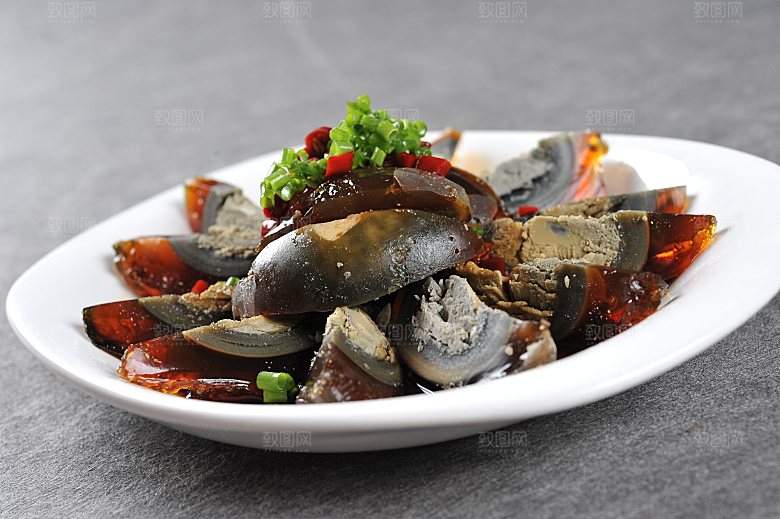 凉拌皮蛋美食高清摄影