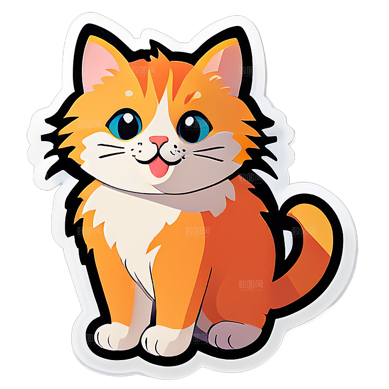 可爱小猫贴画分享