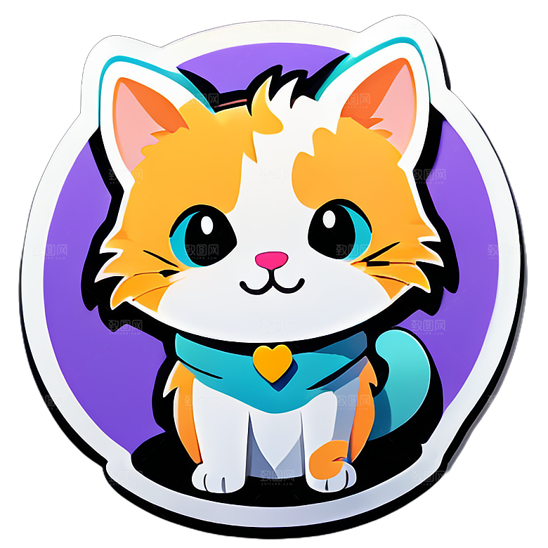可爱小猫贴画分享