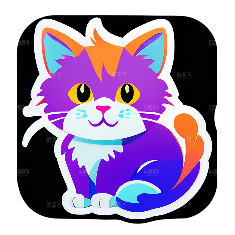 可爱小猫贴画分享