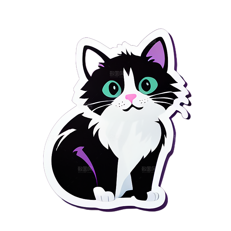 可爱小猫贴画分享